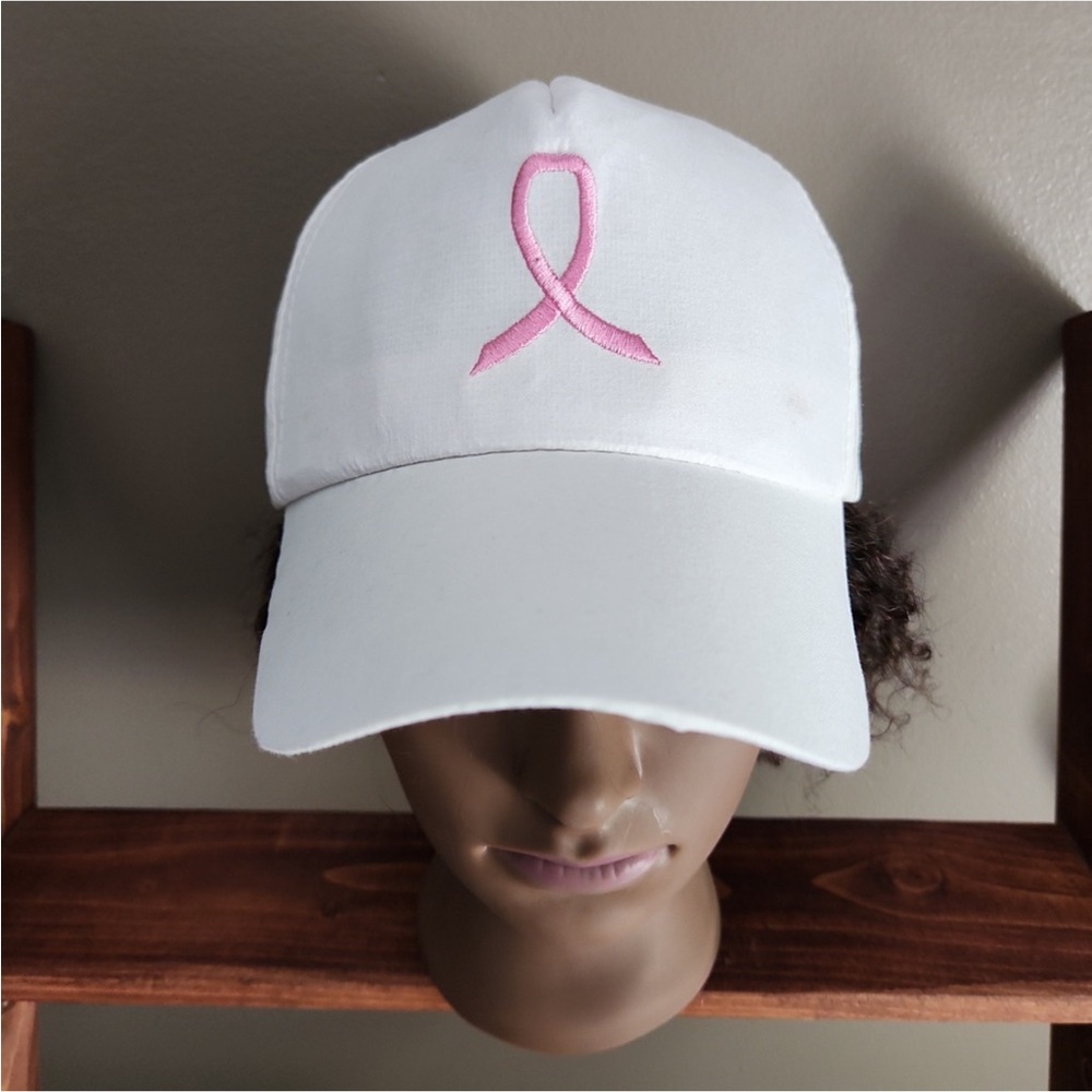 Breast Cancer Awareness baseball cap white strap back